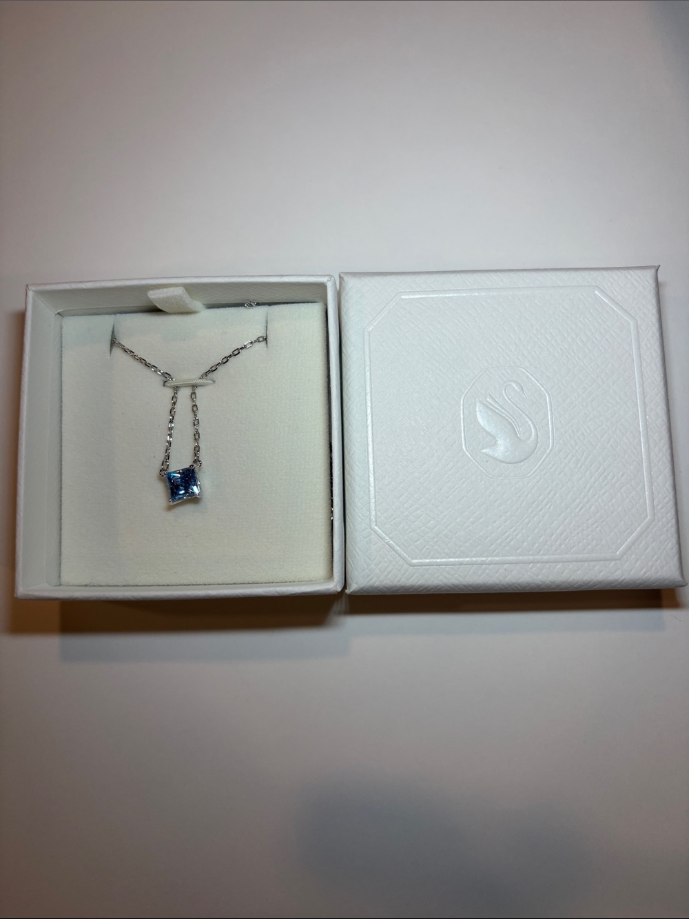 SWAROVSKI Blue Square Pendant Necklace - Women Jewelry